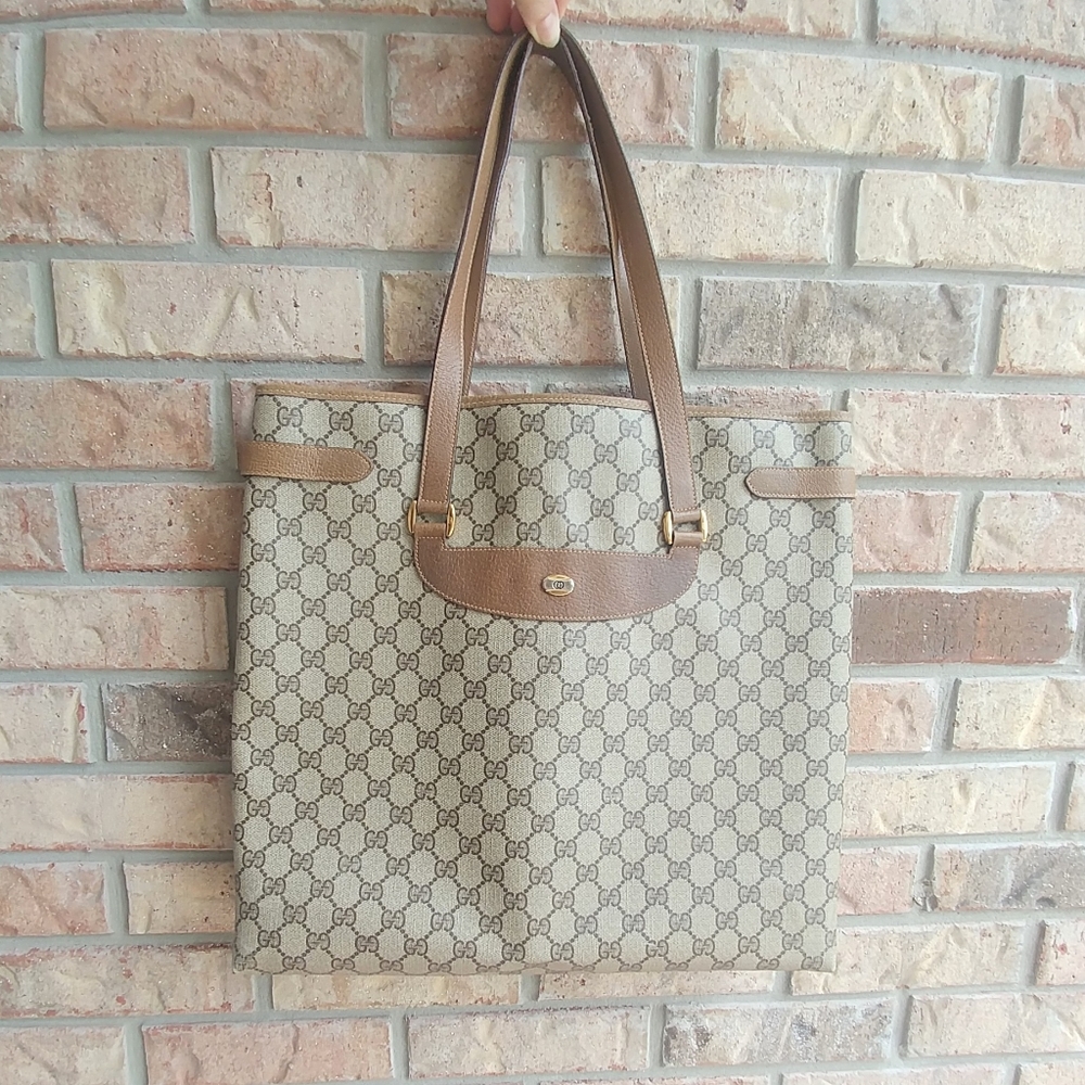 *Vintage* Gucci Monogram GG Lg Shopper Tote